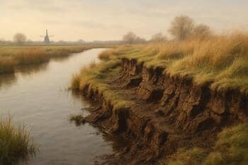 Oever met sporen van vroegere turfwinning