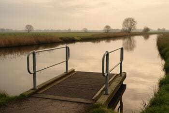 Aanlegplaats van kleine pont met uitzicht