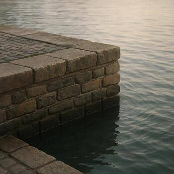Rustige hoek aan kade met riet