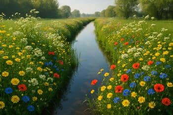 Voorjaarsbloei langs slootkant