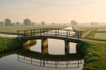 Brug als knooppunt over vaart