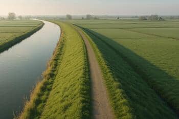 Dijkrand vanuit boven, alsof op kaart